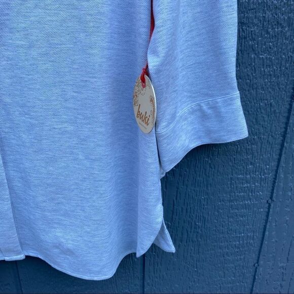 Buki Button Up Back Wrap 3/4 Sleeve Blouse XL NWT - Picture 8 of 16
